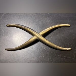 Paul Frankl Mid-Century Brass X-Shape Drawer Pulls, Sold Individually